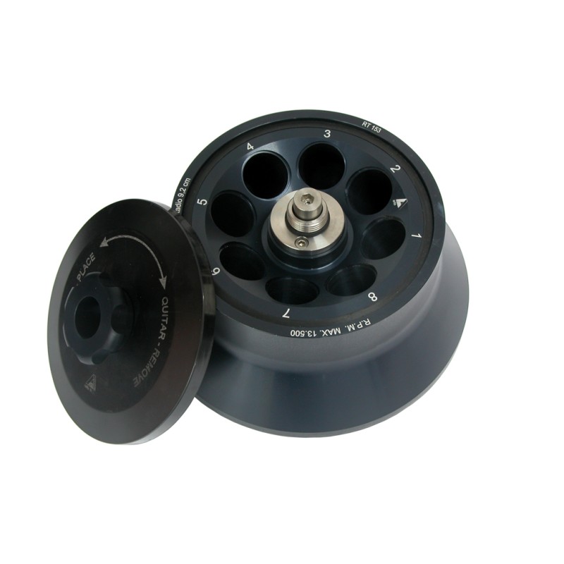 Angolo fisso rotore 30° per 8 provette da 30 ml. incluso coperchio,