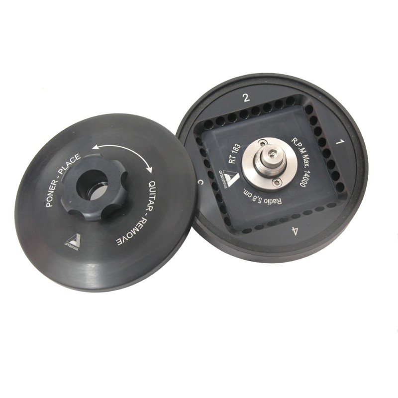 Angolo fisso rotore 45° per 4 strips da 8 microprovette 0,2 ml incl. coperchio