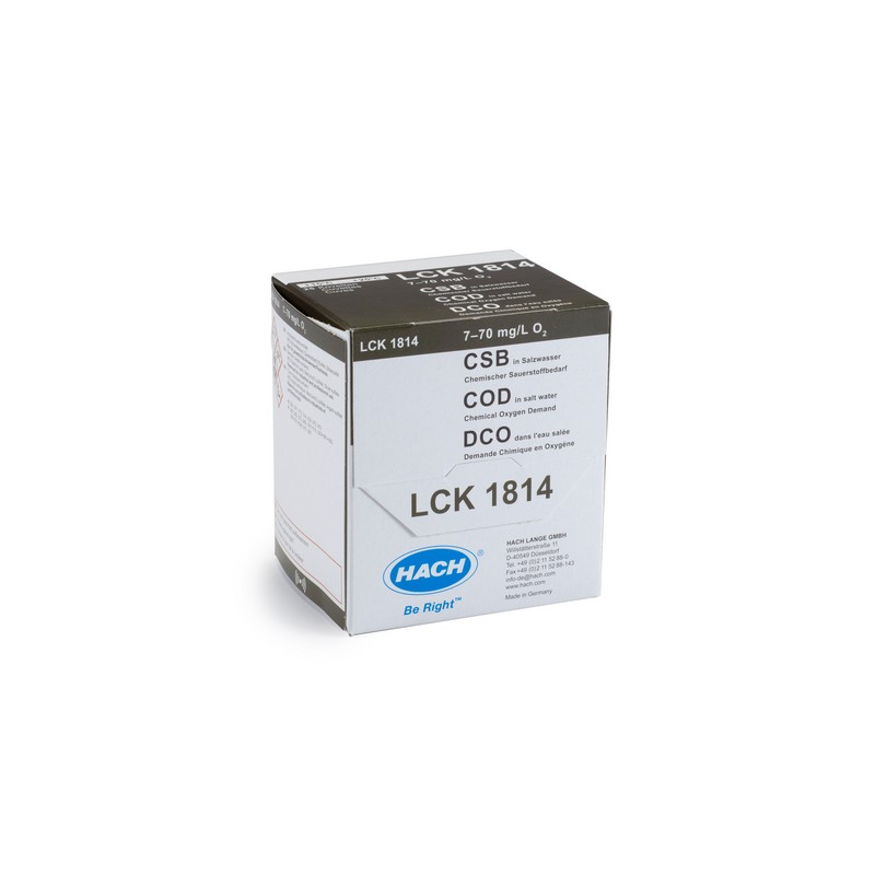 LCK1814 - HACH - COD (7-70 mg/L - 25 analisi) per acque con conc. di cl minore a 20.000 mg/l.
