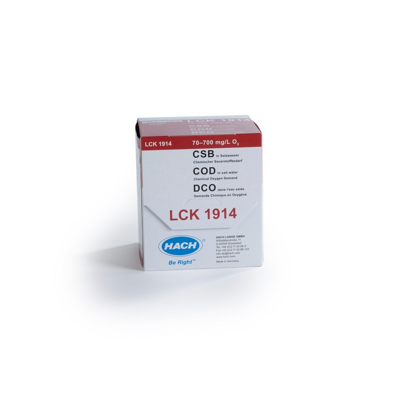 LCK1914 - HACH - COD (70-1000 mg/L - 25 analisi) per acque con conc. di cl minore a 20.000 mg/l