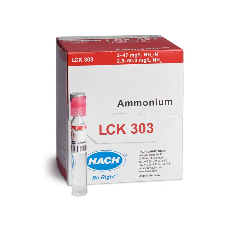 LCK303 - HACH - AMMONIO 2-47 mg/l NH4-N 2.5-60 mg/l NH4 25 analisi