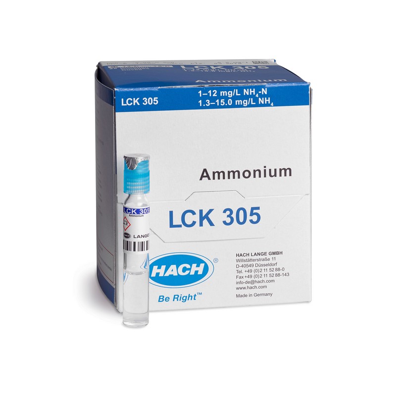 LCK305 - HACH - AMMONIO1-12 mg/l NH4-N1.3-15 mg/l NH4 25 analisi