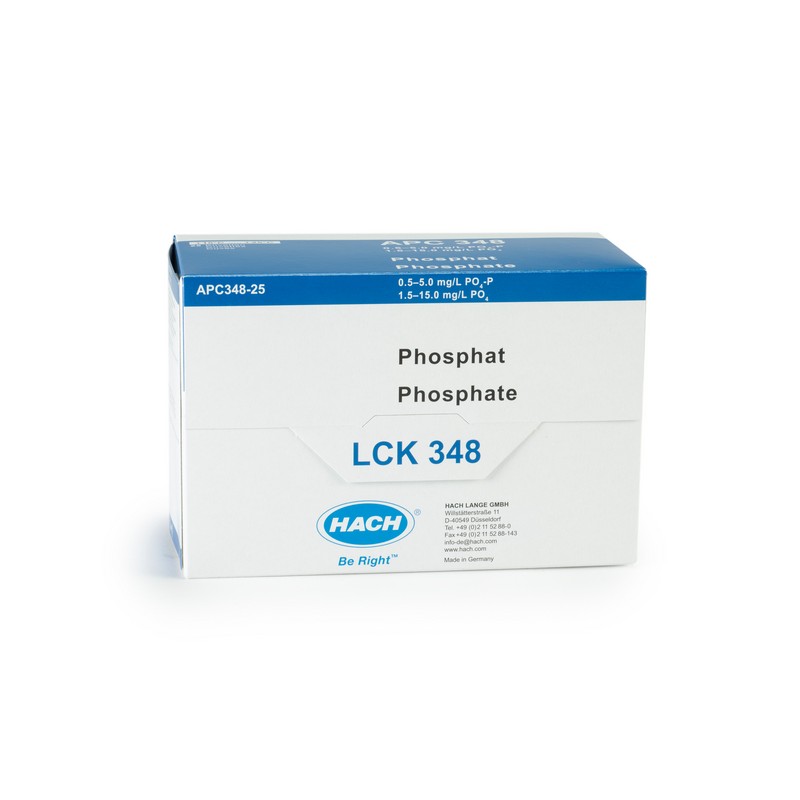 LCK348 - HACH - FOSFATI (orto e tot.) (0,5 - 5 mg/L - 25 analisi)0.5–5.0 mg/L PO4-P1.5–15.0 mg