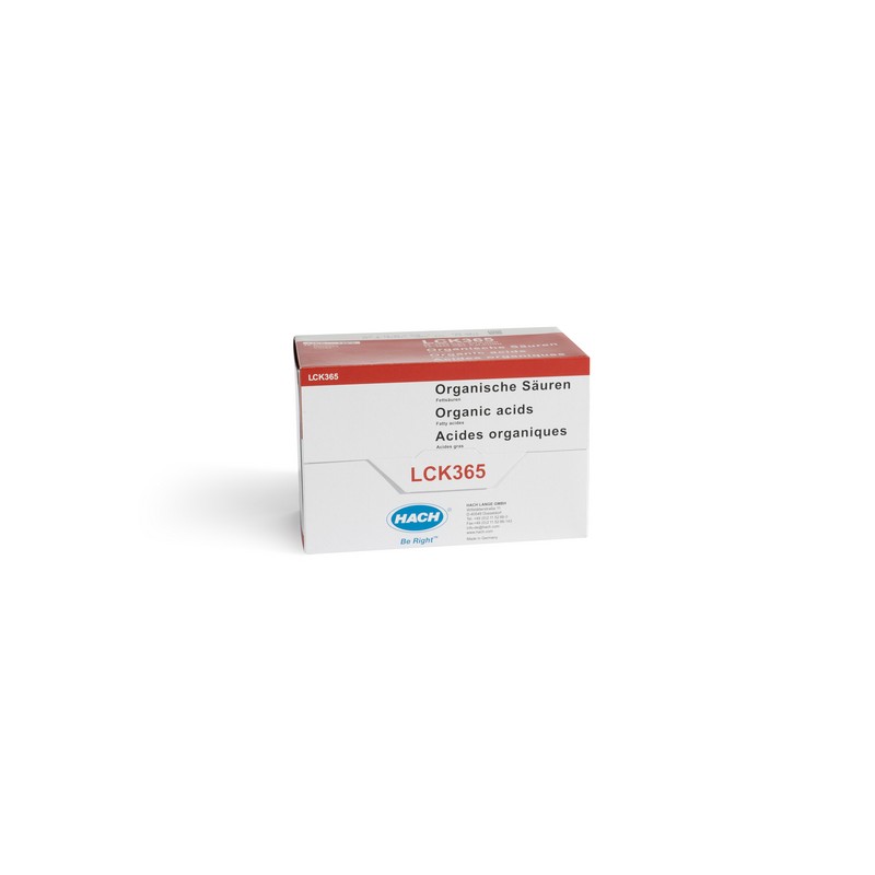 LCK365 - HACH - Acidi organici (50 - 2.500 mg/L - 25 determinazioni)Utilizzabile solo con DR190