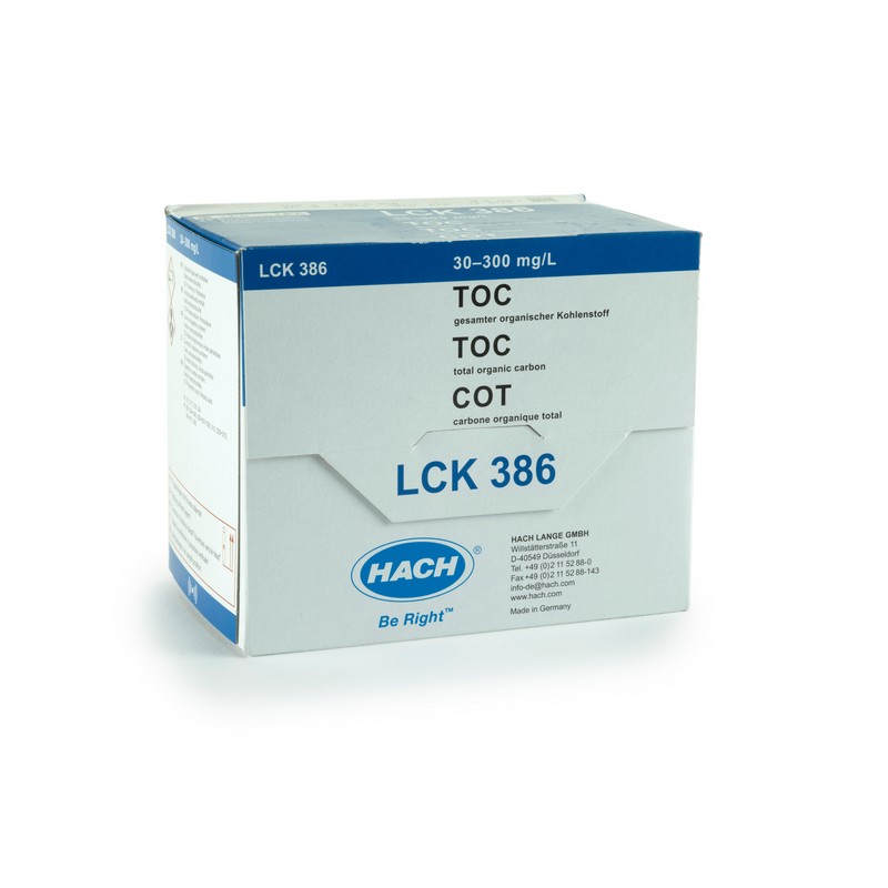LCK386 - HACH - TOC met.per eliminazione C. inorg. 30-300 mg/l, 25 analisi Richiede l'agitatore