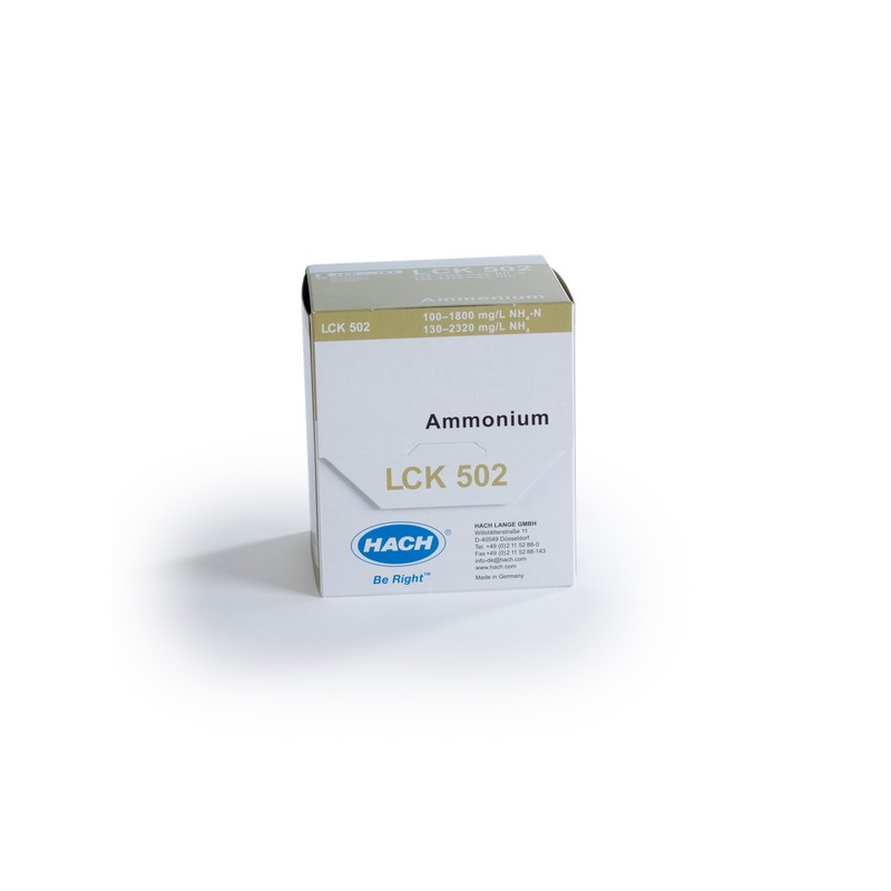 LCK502 - HACH - Ammonio UHR, 100 – 1800 mg/l NH4-N, 25 test Utilizzabile solo con DR1900-DR3900