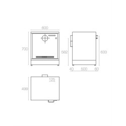 Armadio sottocappa per chimici, acidi e basi larghezza 600 mm - A 600/50