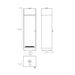 Armadio per chimici, acidi e basi larghezza 600 mm - AAW 600