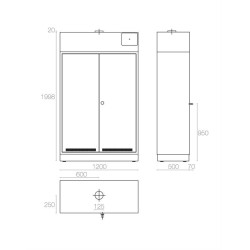 Armadio per chimici, acidi e basi larghezza 1200 mm - AAW 120 NEW