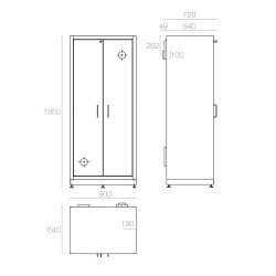 Armadio per sostanze infiammabili larghezza 900 mm - AC 900 S