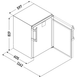 SRTVG 1501 - LIEBHERR - Frigorifero sottobanco da lab. linea Performance +3C...+16°C Vol. 134/102 l