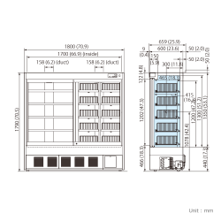 Frigorifero 1037 litri con porte scorrevoli e 10 cassetti scorrevoli